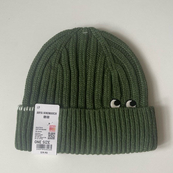 Uniqlo Accessories - Uniqlo Unisex Anya Hindmarch HEATTECH Knitted Beanie w/ Embroidered Eye Design
